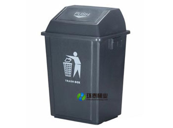 戶外深灰色40L塑料垃圾桶HT-SL3650,戶外,正方形,深灰色,60L,塑料,垃圾桶,HT-SL365