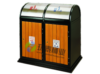 推拉式戶外鋼木垃圾桶HT-GM7000,推拉,戶外,鋼木,垃圾桶,HT-GM8880,