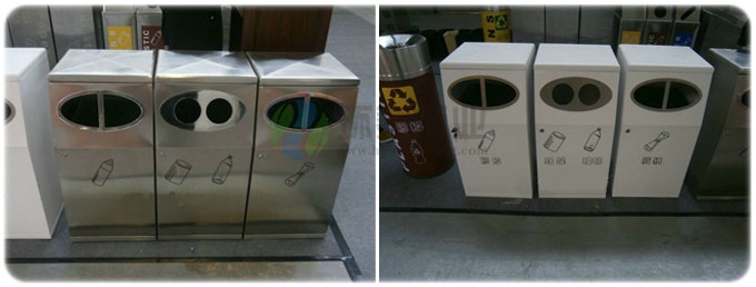 三分類(lèi)不銹鋼垃圾箱