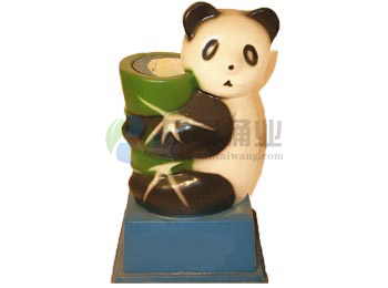 熊貓造型玻璃鋼戶外垃圾桶