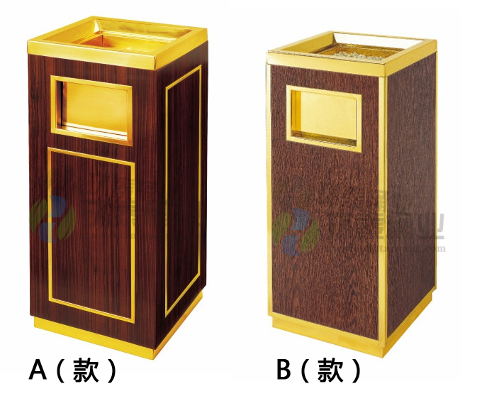 皮紋鈦金座地式室內(nèi)垃圾桶